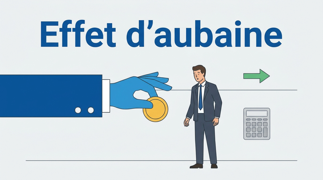Schéma expliquant l'effet d'aubaine lors d'une subvention pour un projet déjà prévu