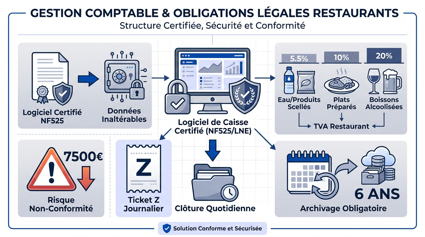 Logiciel de caisse certifié pour la conformité fiscale en restauration
