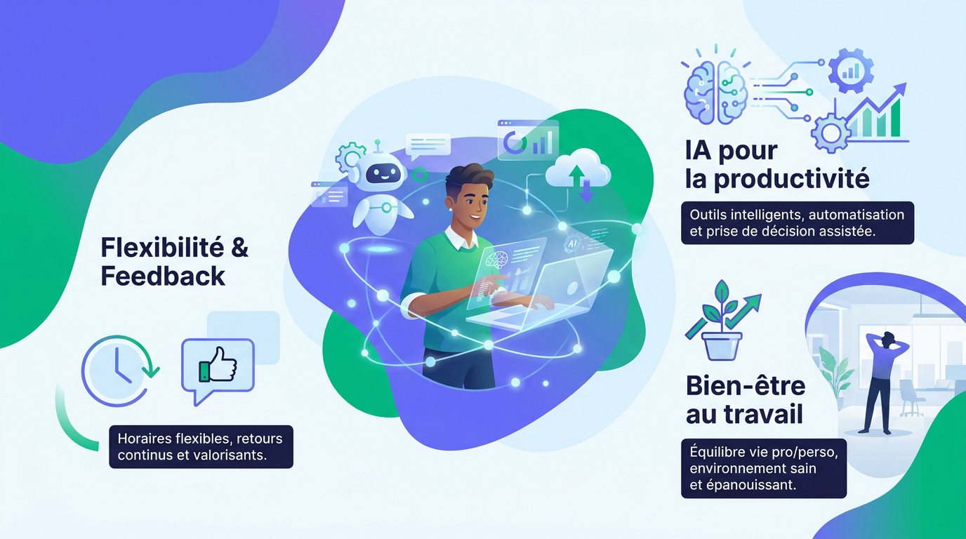 Infographie sur les attentes de la génération Y concernant le travail et la technologie