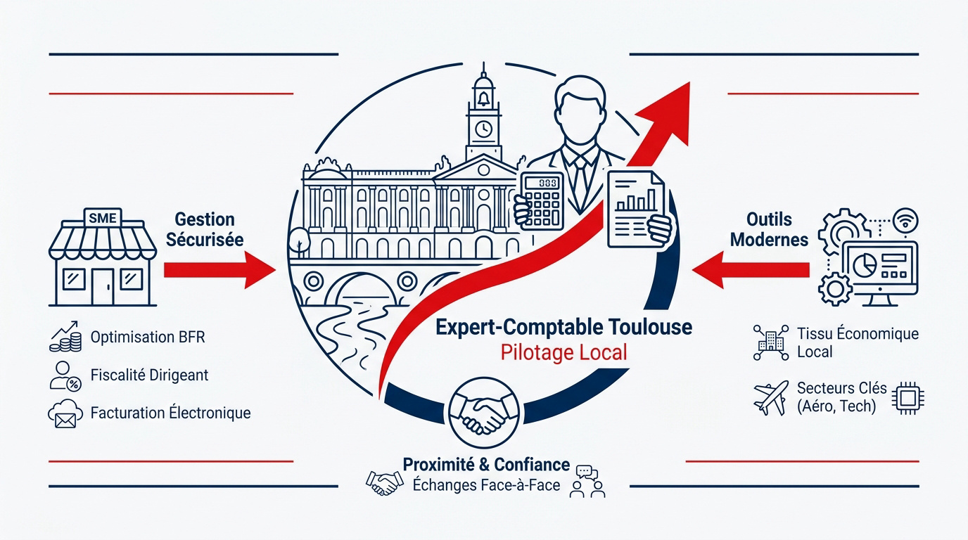 Infographie sur les avantages d'un expert-comptable pour PME à Toulouse