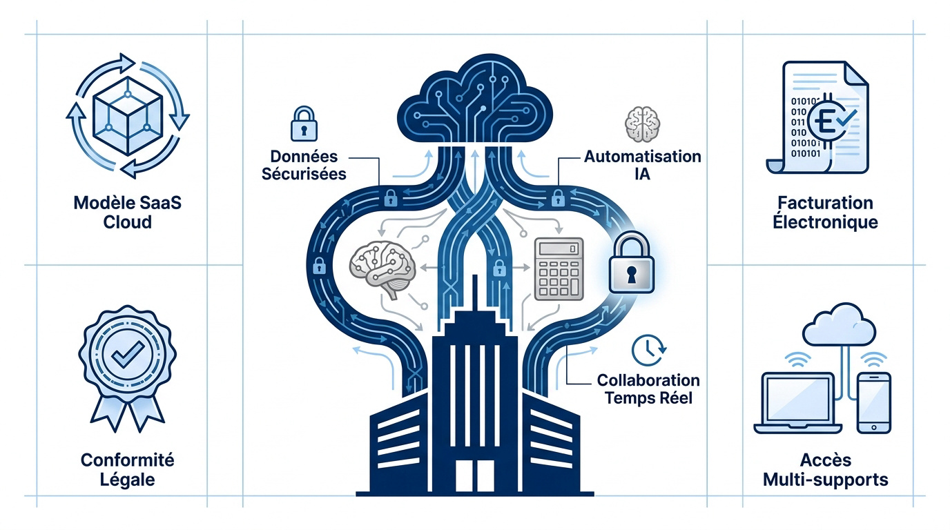 Interface de gestion comptable sécurisée dans le cloud pour dirigeant de PME