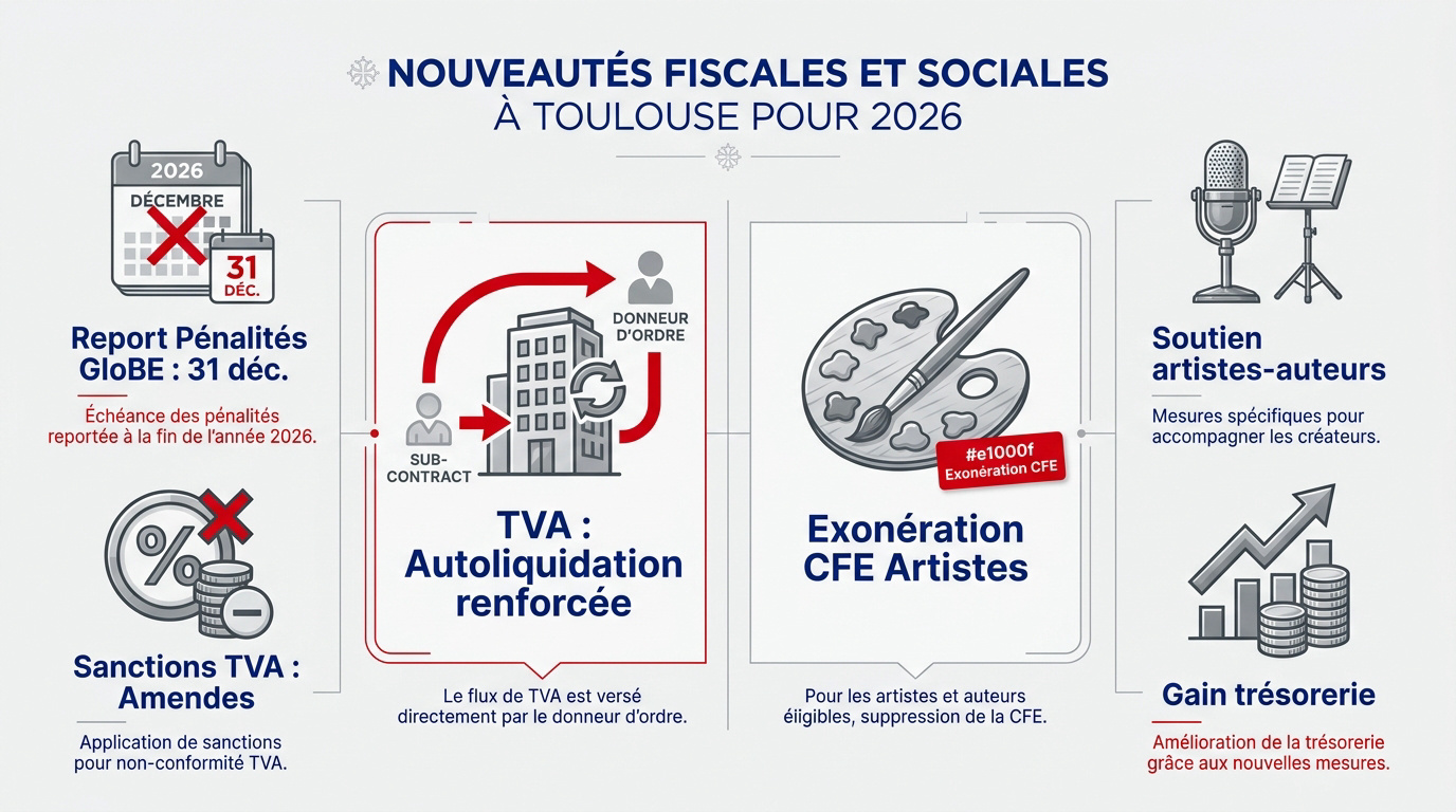 Actualités fiscales et sociales 2026 pour les entreprises de Toulouse
