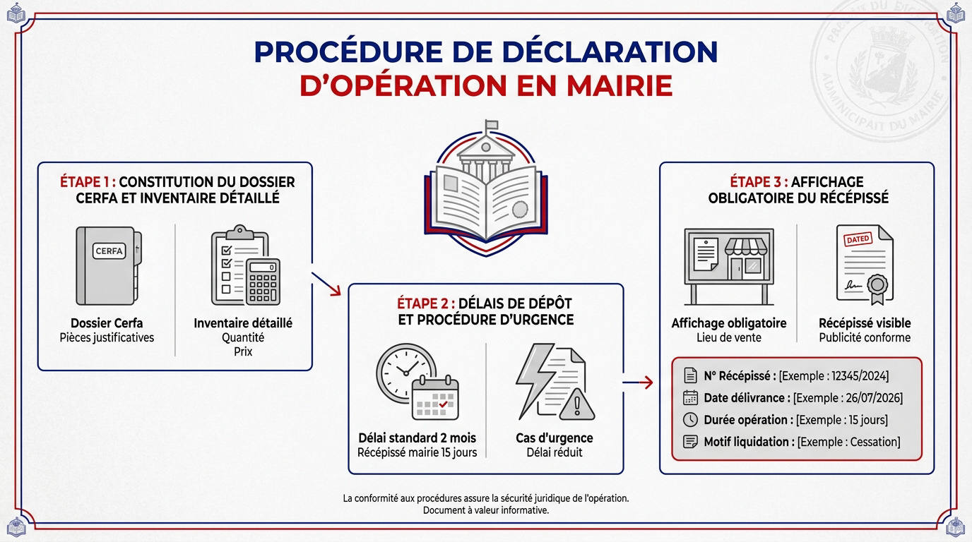 Procédure administrative de déclaration de liquidation en mairie