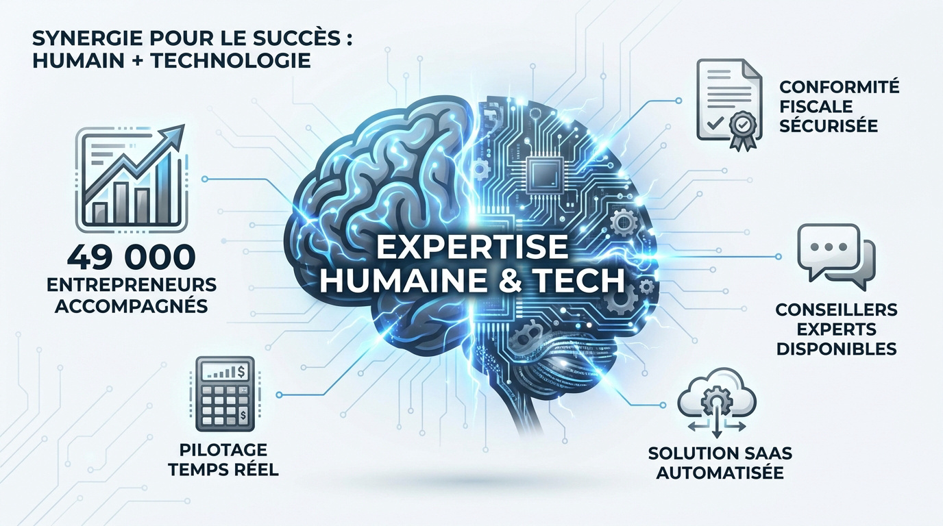 Synergie entre technologie SaaS et expertise comptable humaine pour le succès des entrepreneurs
